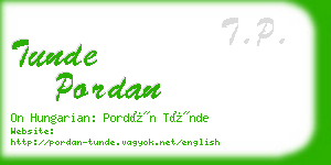 tunde pordan business card